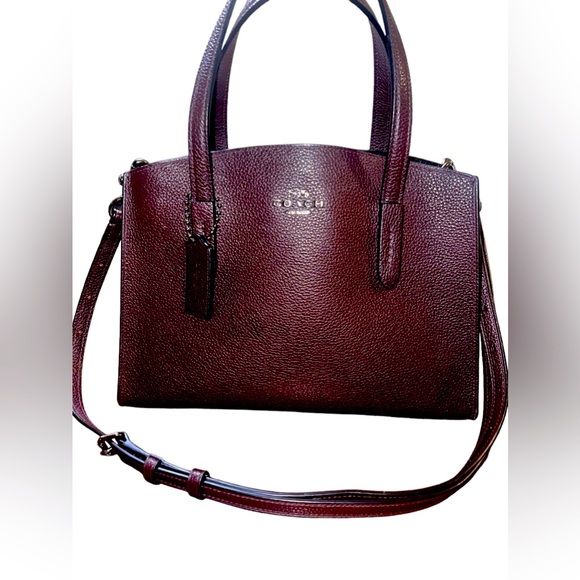 Coach Handbags - EUC Coach Charlie Carryall 28 Medium Tote in Oxblood/Gunmetal Pebble Leather